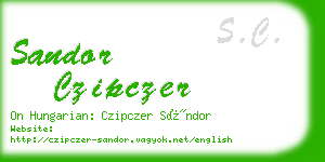 sandor czipczer business card